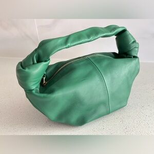 BOTTEGA VENETA Mini Racing Green Leather Double Knot Top-Handle Bag
